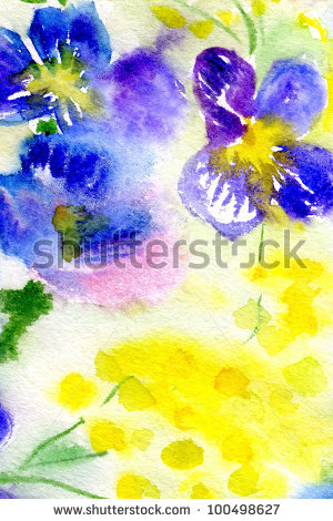 stock photo : watercolor painting of flowers