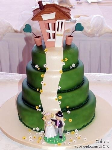 在结婚典礼上当然少不了婚礼蛋糕，许多新人为了省去不必要的麻烦都是请婚宴餐厅帮忙订购或者免费送上造型简单的婚礼蛋糕。