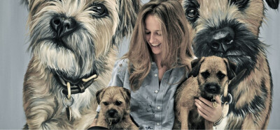 kim sears and dogs and painting