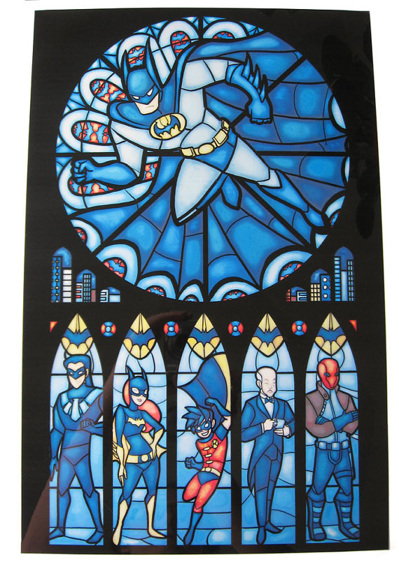 Full Size Stained Glass Batman Print