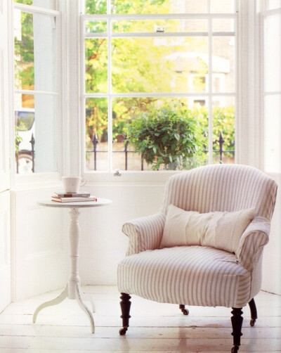 the perfect chair for morning coffee and book by lucia