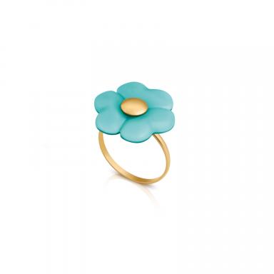 Flor Nueva 18kt yellow gold TOUS Flor Nueva ring with crystal. Flower: 1,8cm. - 11/16".