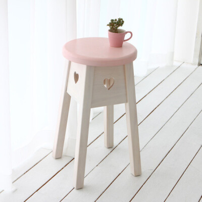 粉色实木 板凳