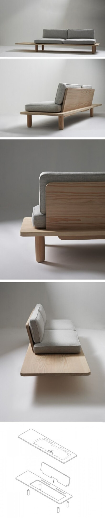 Plank Sofa by KnudsenBergHindenes + Myhr. 一张简洁漂亮的沙发，挪威设计师作品。