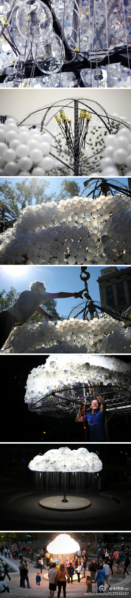 Magnificent Electric Cloud Formed Out of 5,000 Lightbulbs