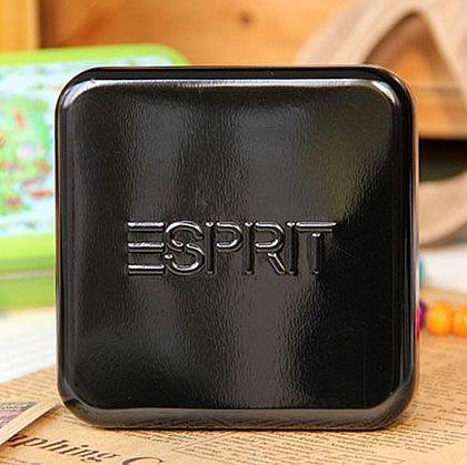 Esprit 加厚炭黑全身烤漆铁皮盒 收纳铁盒 小铁盒