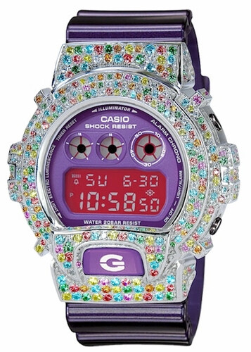 CASIO G-SHOCK 电子表 彩色华丽水晶水钻