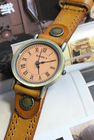 粉色罗马表盘定制手工制手表