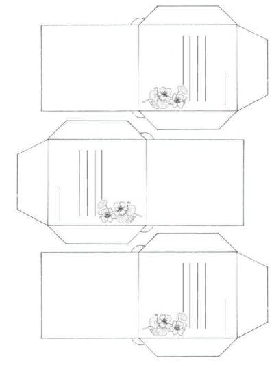 花种分享用的小信封，用A4纸打出来的大小就是正好3个的。