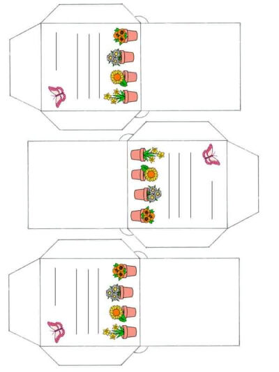 花种分享用的小信封，用A4纸打出来的大小就是正好3个的。