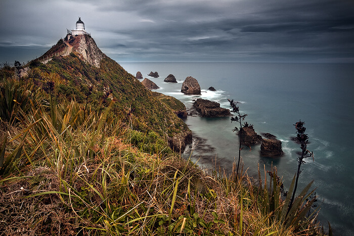 83. Nugget Point Lighthouse, Catlins, 新西兰。如果时间对，在南岛的这座灯塔下，你会看到各种海鸟、海豹，甚至还有企鹅。