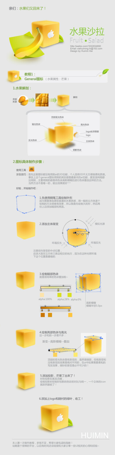 清爽水果图标（芒果丁） 91桌面大赛作品（原创教程）