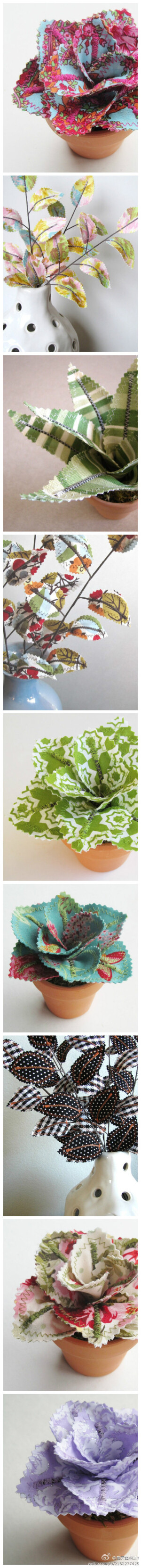 毛毡DIY的布艺仿真花卉植物 ，赶快做一个吧！