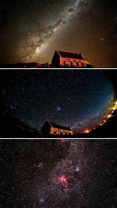 【星空自然保护区，你听说过吗？】这是全世界星空最美的地方——新西兰的小镇特卡波，它将成为世界上第一个“星空自然保护区”。特卡波的夜空静谧而璀璨，银河和大团星座清晰可见，令人仿佛置身于童话世界。