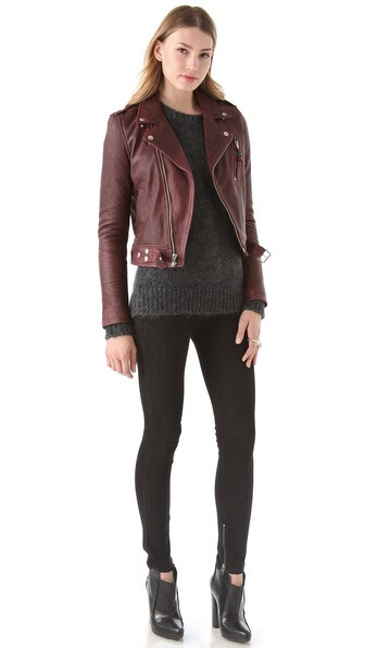 BLK DNM Cropped Leather Motorcycle Jacket