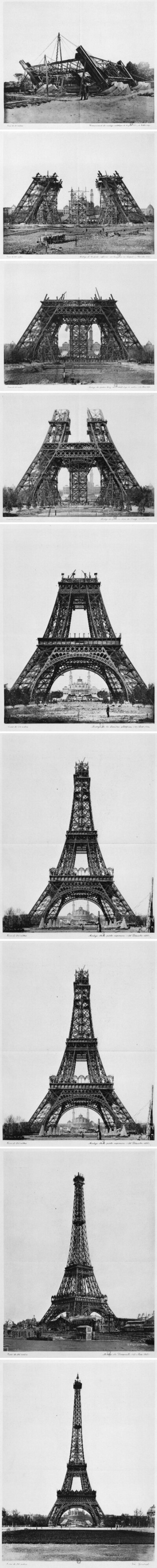 珍贵影像：修建中的埃菲尔铁塔 （组照）