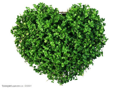 绿色浪漫心形植物壁纸