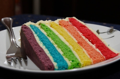 rainbow colour/cake