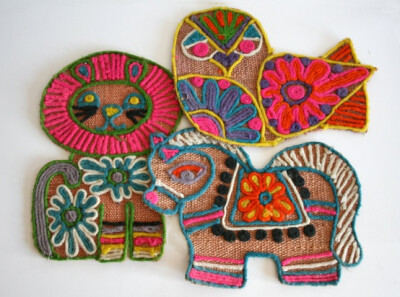 felt and crochet wallhangings that look like cookies idea