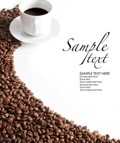 品味咖啡-醇香咖啡与咖啡豆生活百科图片素材