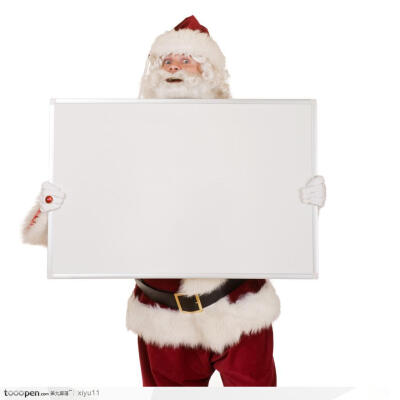 拿着白板的圣诞老人生活百科图片素材