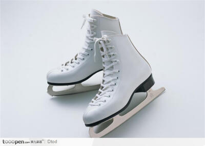 白色高跟滑冰鞋02生活百科图片素材