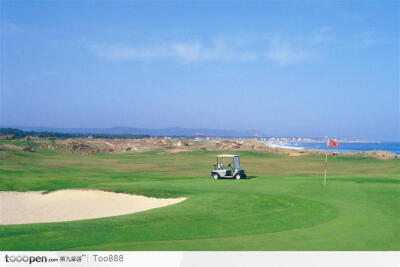 海边的高尔夫球场生活百科图片素材