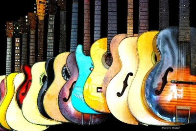 rainbow colour/guitar