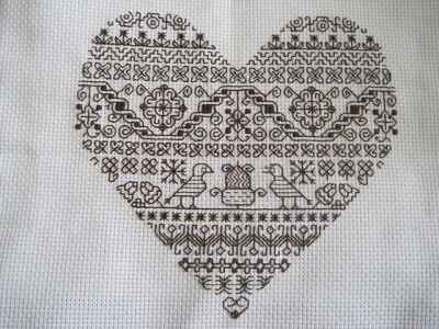 Blackwork Heart Sampler