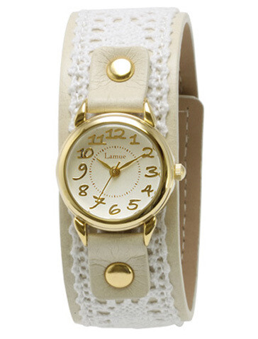 J-AXIS时尚时装表森林系女手表VIVI表白色蕾丝腕表