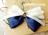 [小步舞曲]手工定制发饰 优雅深蓝暗红色蕾丝蝴蝶结发卡发夹头花