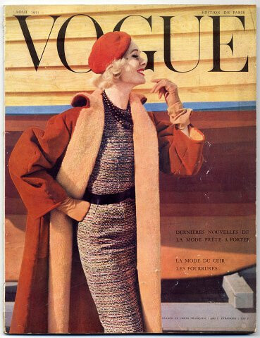 Vogue Paris 1955 August cover by Jacques Heim