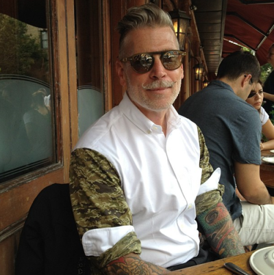 hamiltonshirts: Nick Wooster wearing his “serious oxford” shirt made in collaboration with Hamilton Shirts.