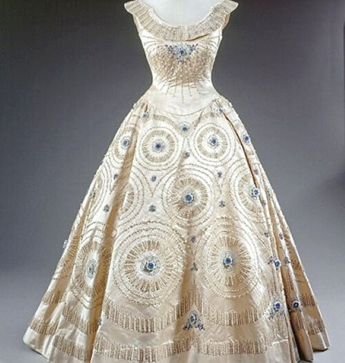 Dress Worn by Queen Elizabeth II 1950s