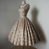 Suzy Perette Dior-inspired 1950s New Look dress, rose-print brocade #1950s