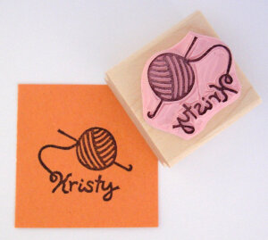 Crochet Personalized Hand Carved Rubber Stamp