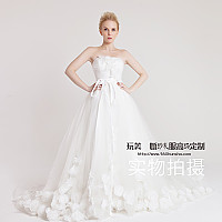 010公主蓬蓬2012新款韩版大拖尾婚纱西班牙Pronovias大牌婚纱定做