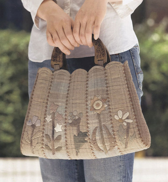 How to make tutorial flower Bag Handbag purse women sewing quliting quilt patchwork applique pdf pattern patterns ebook