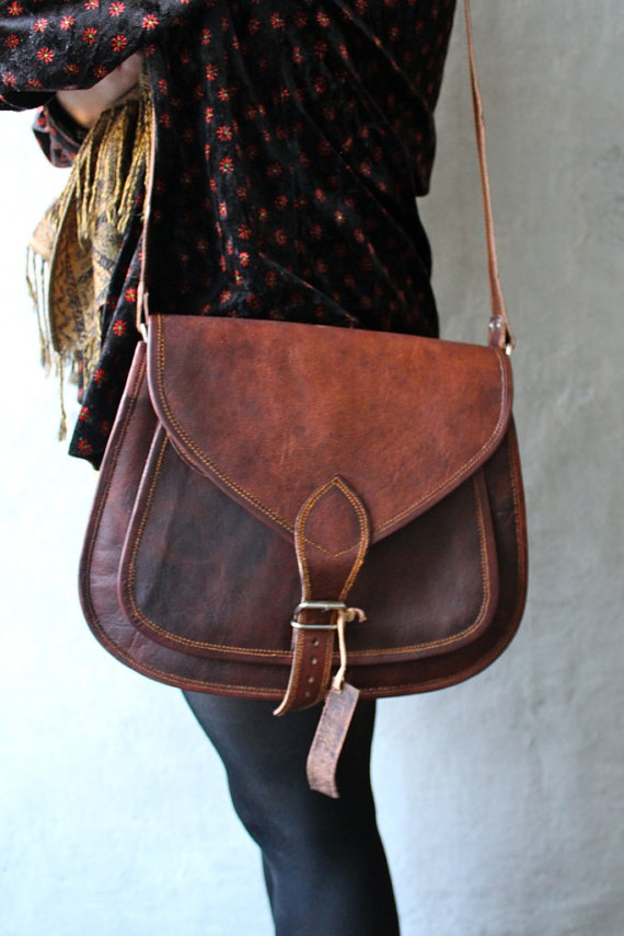 Leather Cross body messenger bag Leather purse