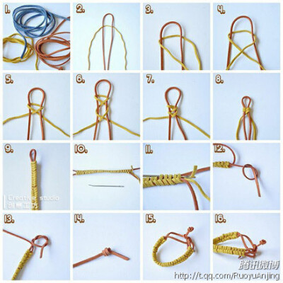 简单的皮绳手链编织