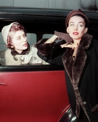 Suzy Parker and her sister, Dorian Leigh, Paris, 1953