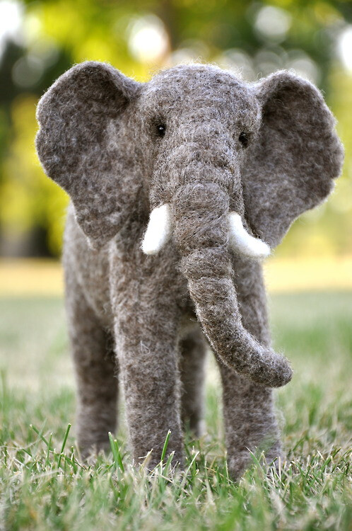 Needle Felted African Elephant by Teresa Perleberg