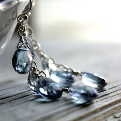 Blue quartz earrings. by reva