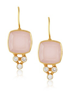 KANUPRIYA Slice Pink Chalcedony Earrings