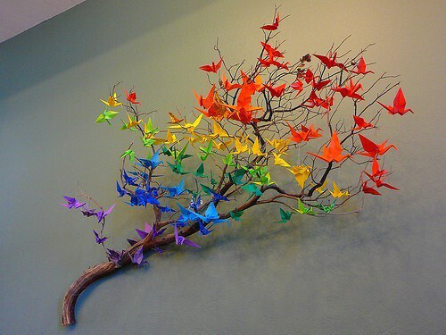 纸鹤编制的树枝