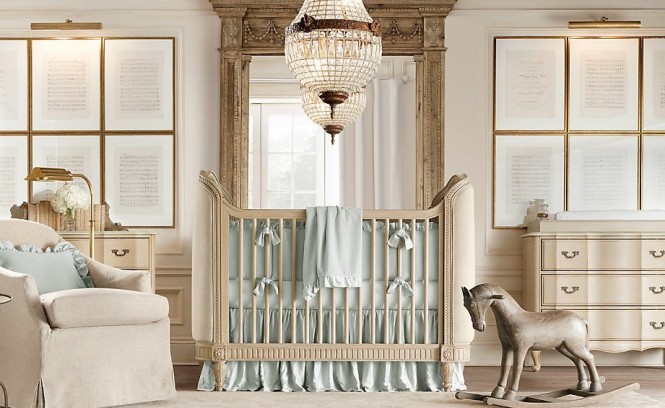 Cream aqua blue boys nursery