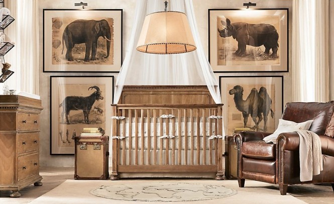 Looking for an animal theme? Consider a traditional safari style; detailed posters are not only more educational but won&#39;t date as quickly as a cutesy cartoon mural as your child grows and matures.