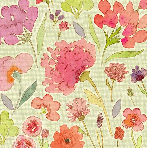 水彩手绘花碎花田园墙纸背景素材平铺iphone壁纸╯з麽麽