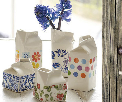 Hanne Rysgaard手工陶瓷牛奶盒/花瓶