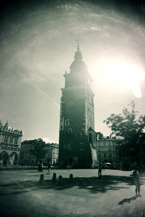 Rynek Glowny. Krakow, Poland. September 2012. Superheadz Wide & Slim. C41 Process B&W film.